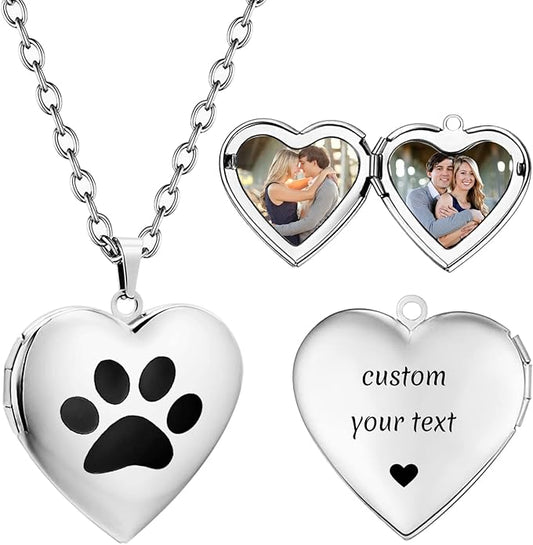 PHOCKSIN Personalized Locket Necklace for Women Photo Necklace with Customized Picture Birth Flower Birthstone New Years Gifts for Women