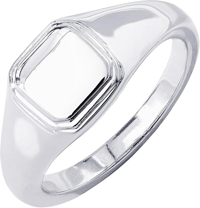 Amazon Essentials 14K Plated Sterling Silver Round Signet Ring