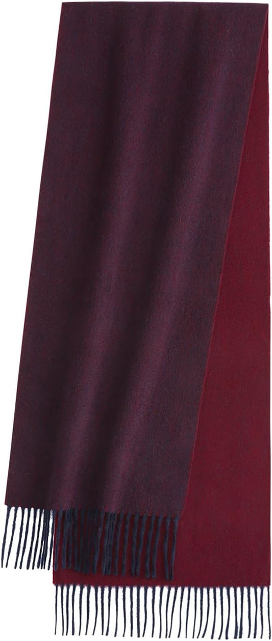 HOTDAY Cashmere Scarf - Winter Warmer With Double-sided Solid Color, Water Wave Pattern