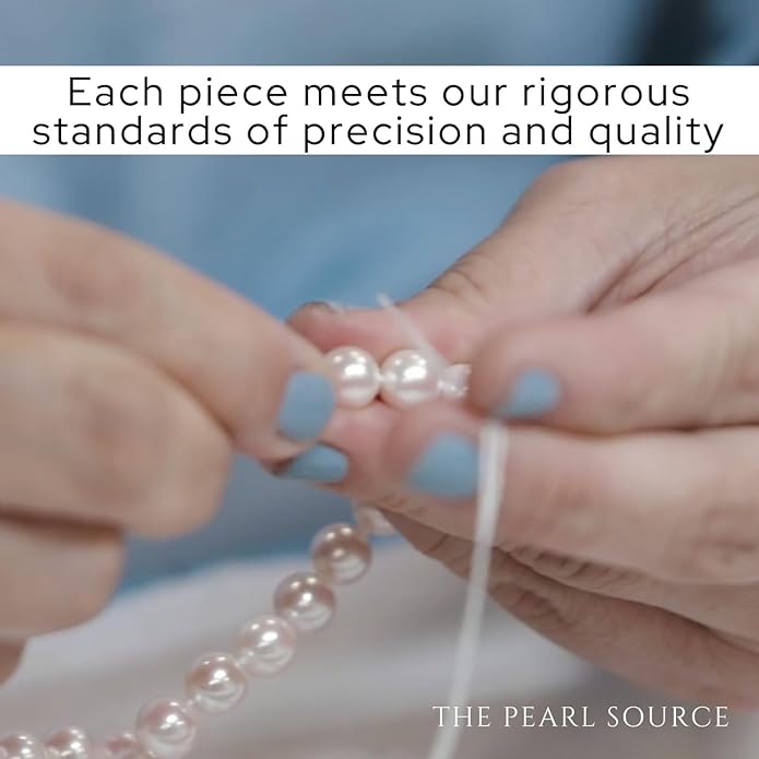 THE PEARL SOURCE Genuine White Mother of Pearl Cultured Pearl Cultured Mother Of Pearl Mave Earrings for Women