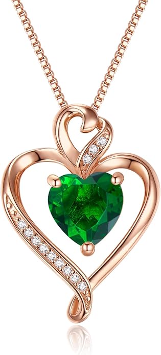 Heart Necklaces for Women 925 Sterling Silver Pendant Necklace Rose Gold Plated White Gold/14K Gold Plated Love Necklace for Her Girlfriend Wife Valentines Day Birthday Women Jewelry 18"+2"