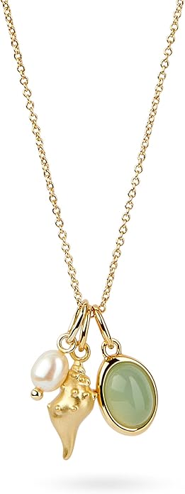 Ana Luisa Pendant Necklaces for Women - 14K Gold Plated and Silver Rhodium Necklace - Pearl, Heart, Circle, Moonstone, Gemstone, Knot Charm Styles - Hypoallergenic, Dainty, Trendy Layering Necklaces