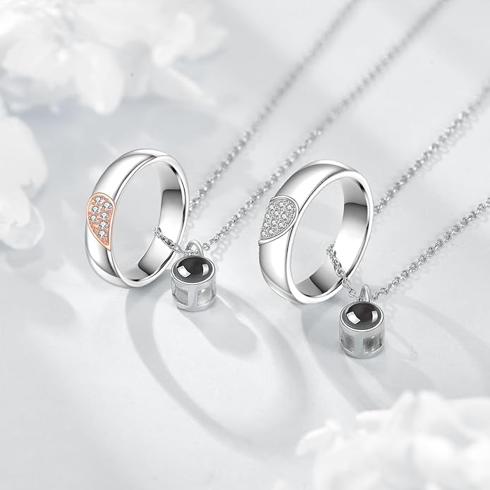 JBAERD Couples BFF Matching Necklaces 925 Sterling Silver Cross/Yin Yang/Sun Moon/Mountain Wave Pendant Necklace Anniversary Birthday Gifts