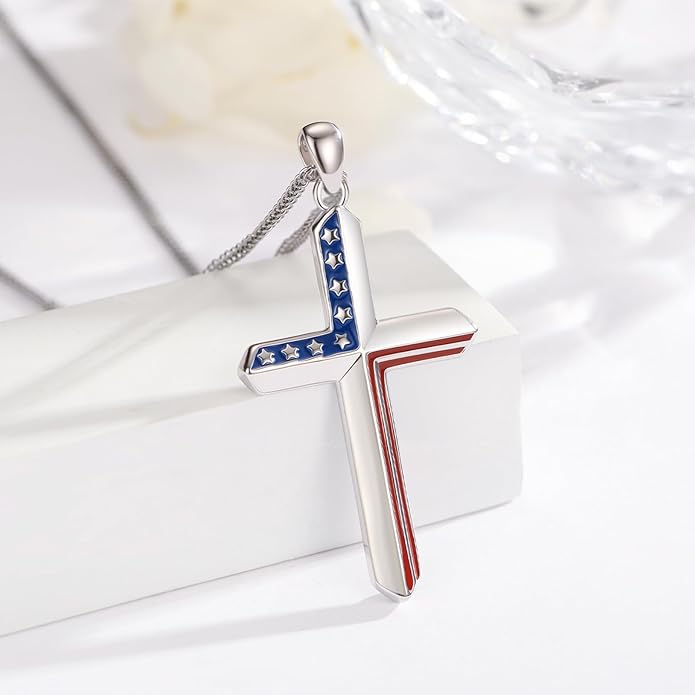 Cross Necklace for Men 925 Sterling Silver Celtic Cross Pendant Christian Jewelry Religious Christmas Gifts for Women