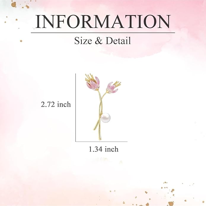 Flower Brooch for Women Girls Flower Rhinestone Brooch Gold Plated Lapel Pin Clothing Accessory Wedding Gift Fashion Jewelry for Mom Wife