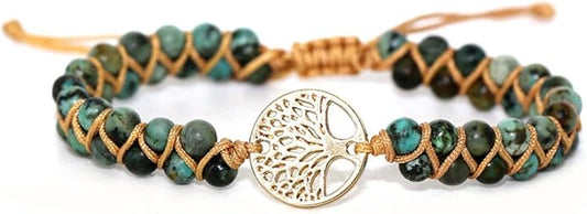 ZOSOJONA Boho Handmade Natural Stone Wrap Bracelets Turquoises Crystal Beads Bracelet Jewelry