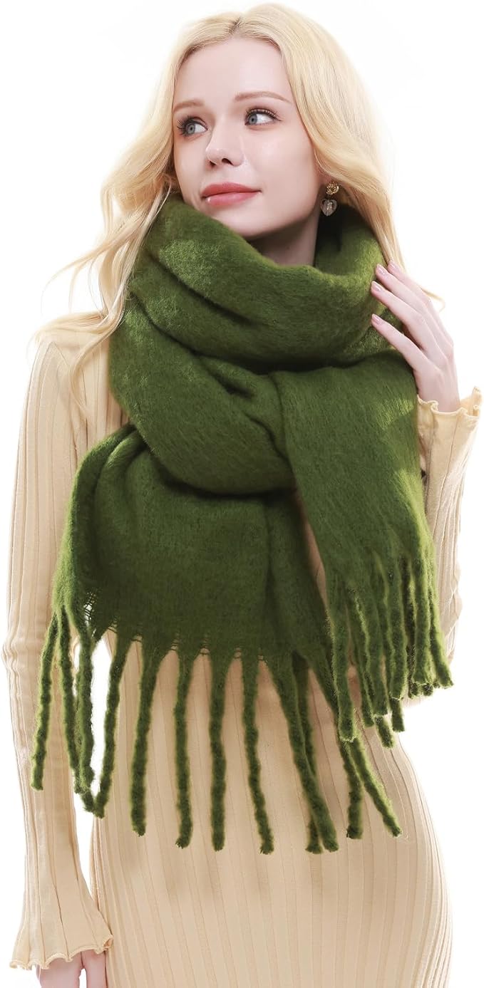 RIIQIICHY Chunky Scarf for Women Winter Warm Thick Scarves Oversized Blanket Scarf