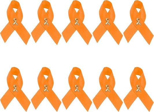 1/2/5/10/25/50/100pcs Satin Awareness Ribbon Pins (Pick your color), for Cancer & Disease Awareness, Bulk Quantities for Fundraising, Events, Gift Giving