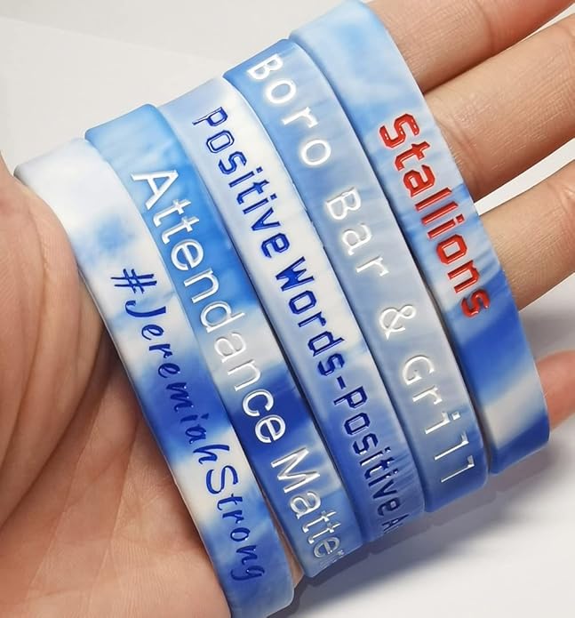 50 Custom Rubber Bracelets Personalized Silicone Wristbands Customized Bulk for Events, Support, Wedding, Awareness, Motivation Customizable