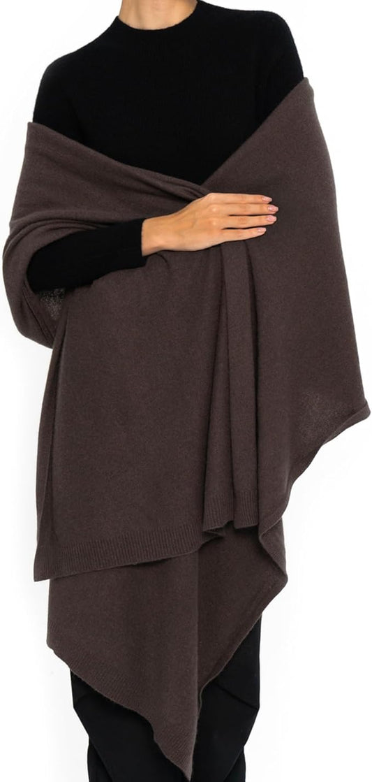 ENETIX Women's Cashmere Wool Oversized Shawl Wrap, Solid Color Pashmina Ultra Soft Stole Scarf for Women with Gift Box