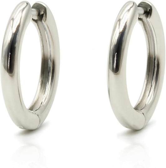 Minimalist Plain Huggie Hoop Earrings for Women – Lightweight 20mm Fashion Jewelry, Everyday Wear.KT003