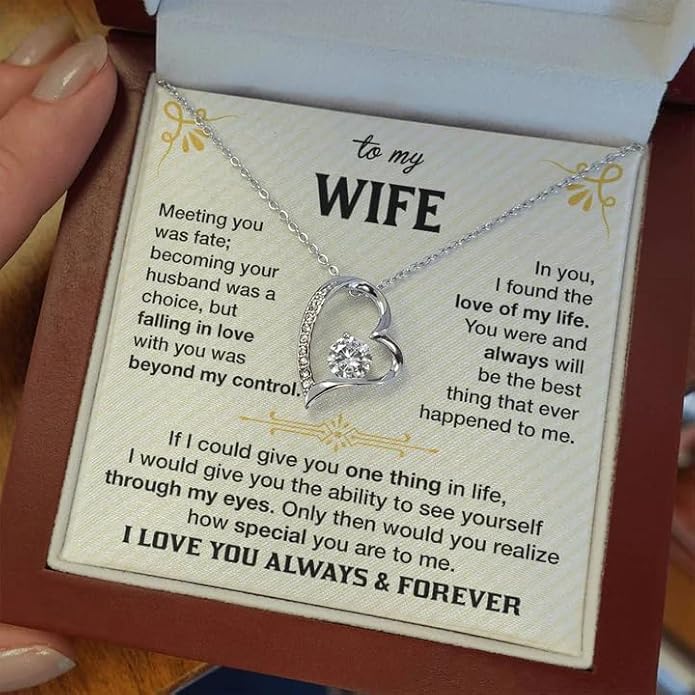 To My Future Wife Necklace - Promise Necklace For Her, Fiance Gifts For Her, Birthday Gifts For Future Wife With Message Card, To My Soulmate Necklace For Women Women Romantic Jewelry With Message Card, Gift Box