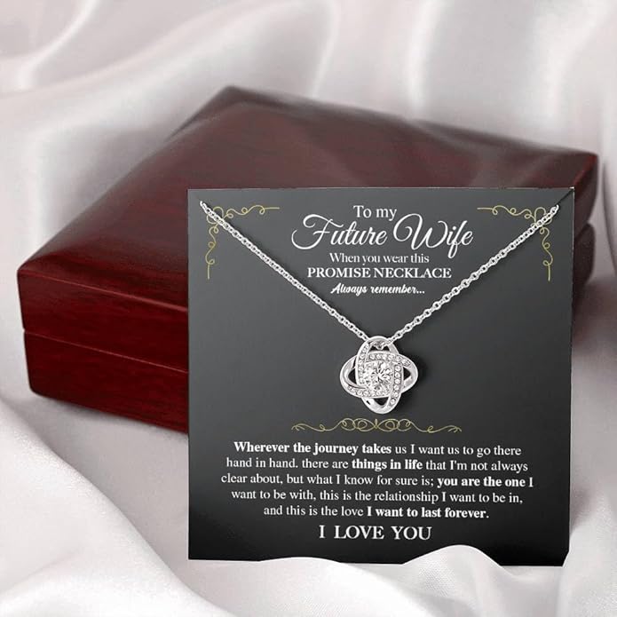 To My Future Wife Necklace - Promise Necklace For Her, Fiance Gifts For Her, Birthday Gifts For Future Wife With Message Card, To My Soulmate Necklace For Women Women Romantic Jewelry With Message Card, Gift Box