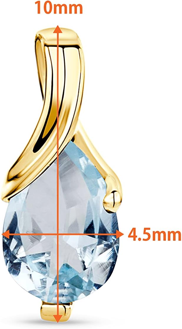 0.40Inch 14K Gold Earrings for Women in 14K White Gold/Yellow Gold 585 with Pear-Shape Rubies/Sapphires/Emeralds/Blue Topaz/Amethysts Gemstones, Handmade Jewelry for Women, Dangle Earrings