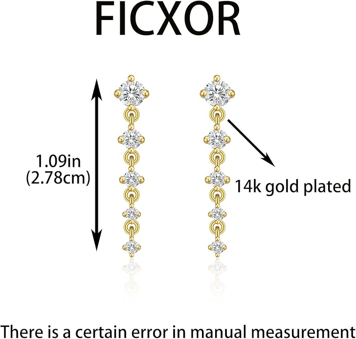 Gold Earrings for Women,Dainty 14k Gold Plated Pearl Drop Earring Dangle Pearl Dangling Earrings for Women Trendy Small Cute Wedding CZ Earring Long Chain Threader Prom Jewelry Gifts
