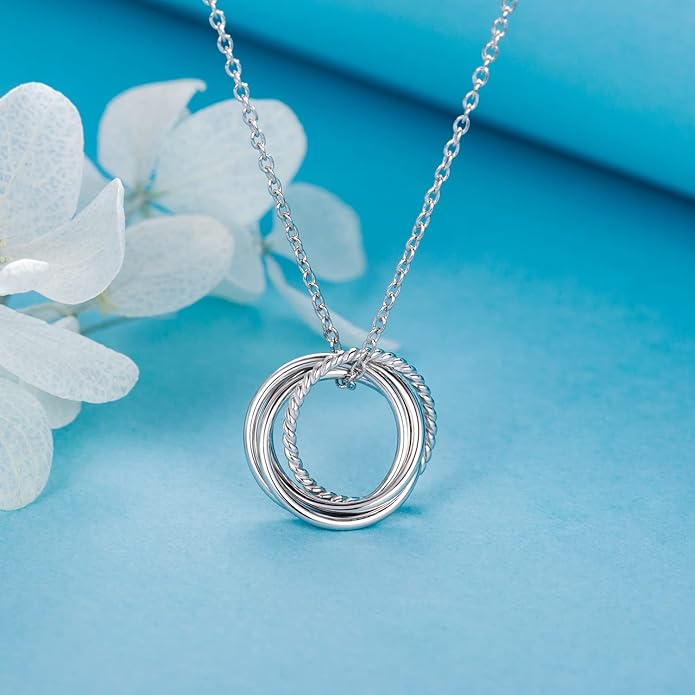 Birthday Gifts for Women Sterling Silver 30th 40th 50th 60th 70th 80th 90th Birthday Necklace For Her 3 4 5 6 7 8 9 Decade Jewelry 30 40 50 60 70 80 90 Years Old
