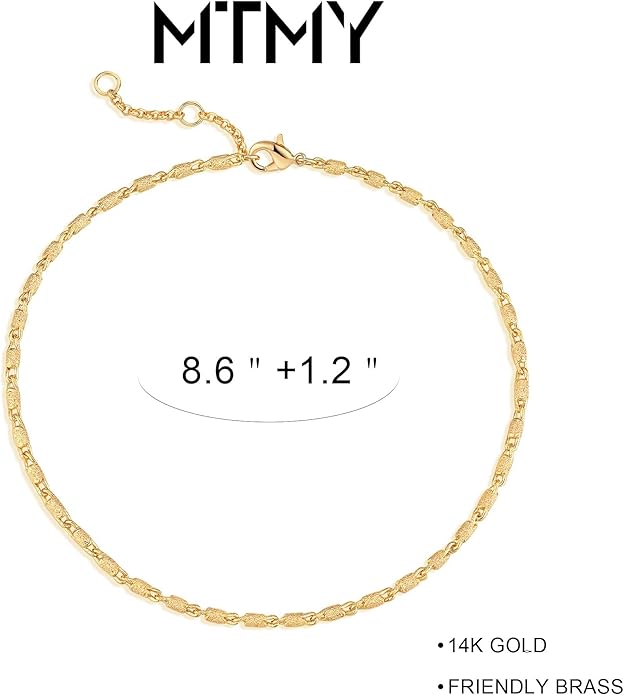MTMY Gold Anklets for Women 14K Gold Plated Tiny Bead Anklet Colorful Tassel Foot Chain Dainty Adjustable Cute Summer Beach Boho Anklets Jewelry Gift