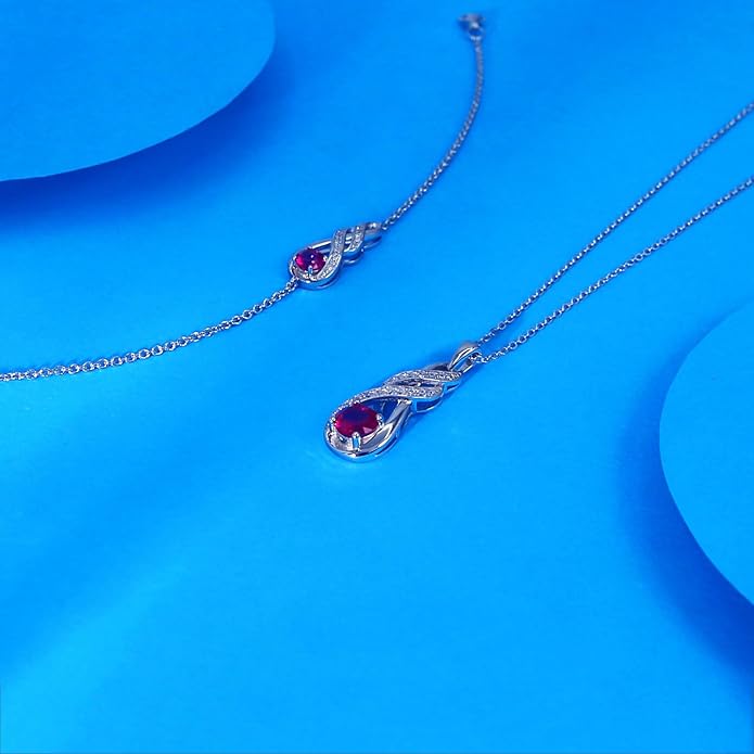 Birthstone Bracelets for Women 925 Sterling Silver Created Gemstone Bracelet Infinity Pendant Jewelry for Her, 6.7"+1.2"