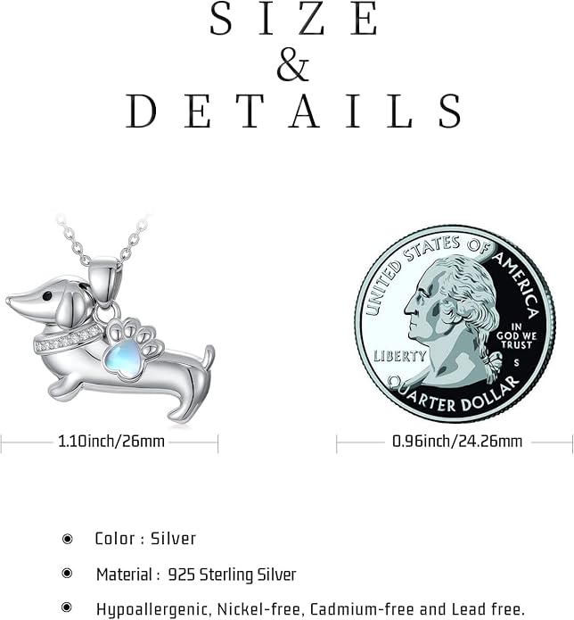 Dog Cat Necklace Pendant 925 Sterling Silver Pet Jewelry Gifts for Women