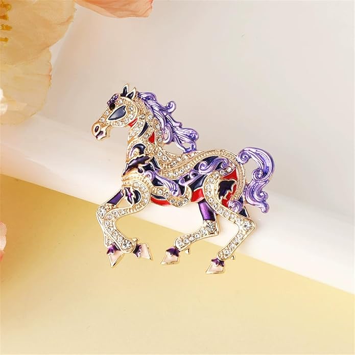 2026 New Year Of Horse Pin Brooch, Good Luck Chinese Zodiacs Horse Pins For Fashion Accessories Animal Lucky Charm Statue Feng Shui Gifts Jewelry For Women Men