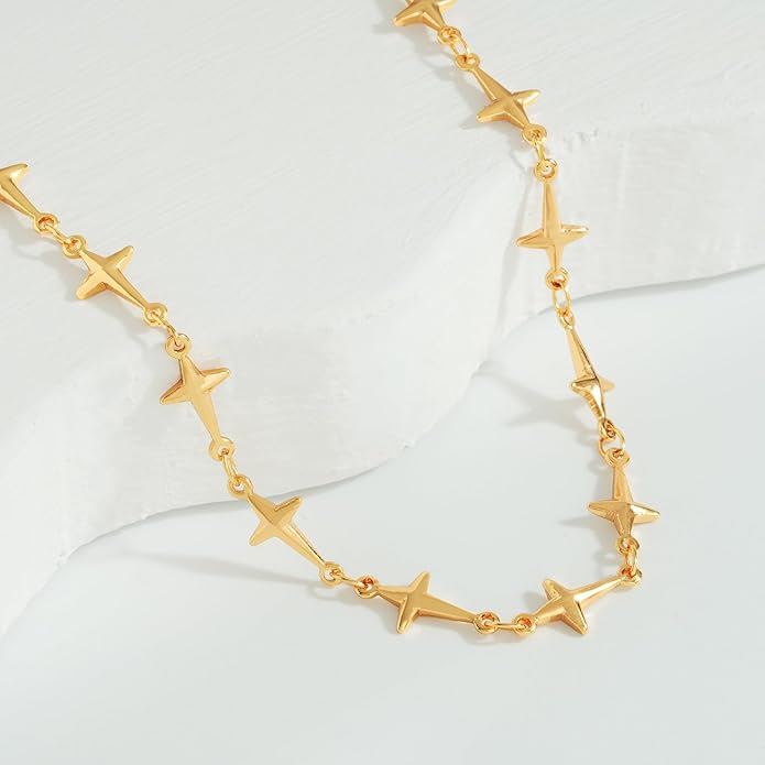 MTMY Beaded Necklaces for Women 14K Gold Plated Dainty Colorful Green/Rose Beaded Pearl Choker Necklace Delicate Boho Choker Necklace Jewelry Gift