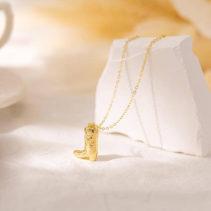 Gold Necklace for Women-14K Gold Plated Bow,Dragon,Shell, Palm Tree, Seahorse, Conch Shell,Sardines, Cowboy Boot,Bat,Bunny Pendant Beachy Jewelry for Women Gifts