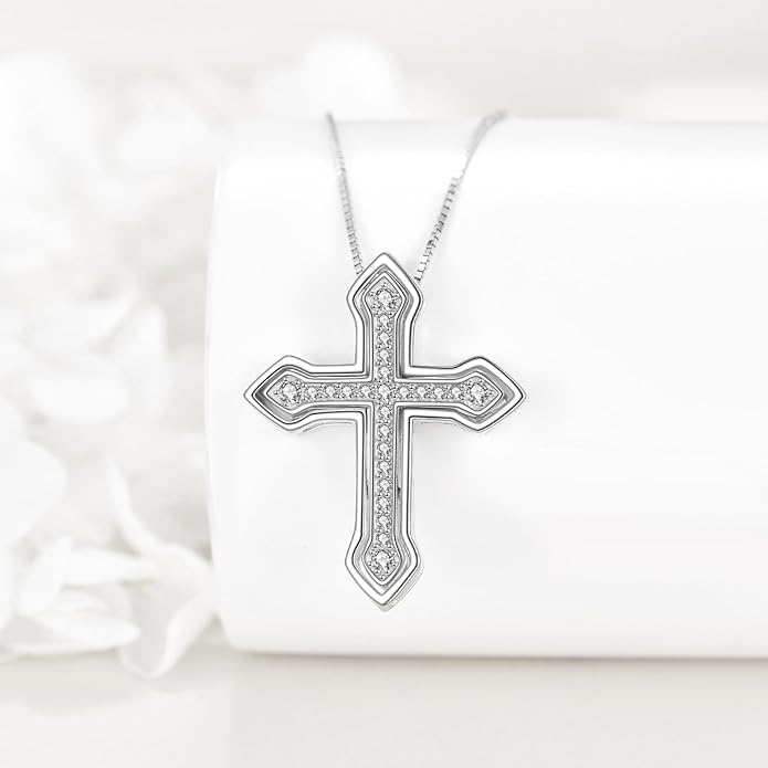 JBAERD Couples BFF Matching Necklaces 925 Sterling Silver Cross/Yin Yang/Sun Moon/Mountain Wave Pendant Necklace Anniversary Birthday Gifts