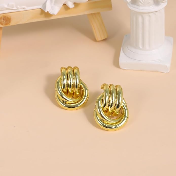 Geometric Earrings for Women, Chunky Dangle Earrings Trendy Vintage Statement Earrings Dupes Jewelry for Women