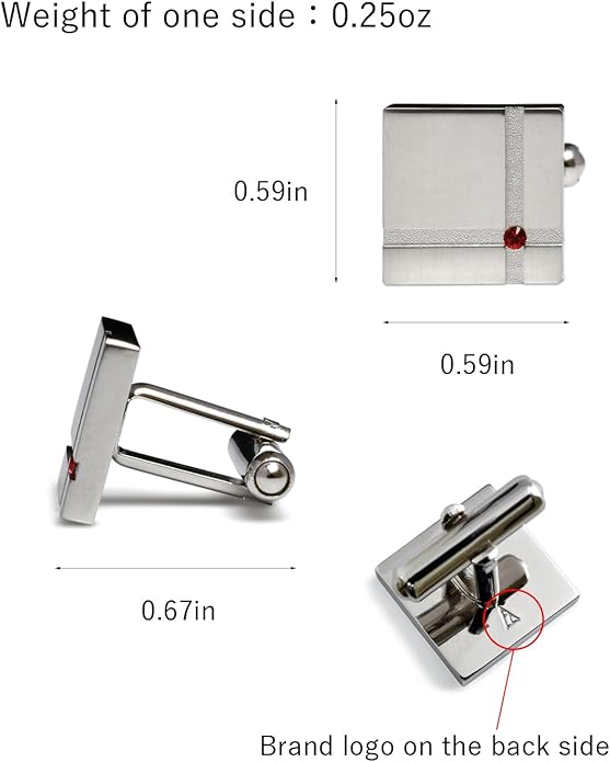 [TAVARAT] Cufflinks for Men Black Silver Red Blue Crystal glass Tps-040