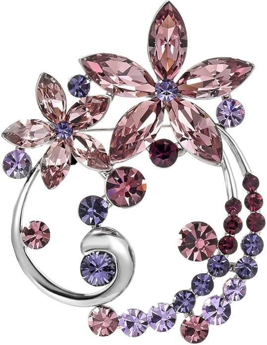 Flower Brooch Pin - Rhinestone Flower Pin 18k Gold Plated - Thanksgiving Day, Birthday, Wedding Gifts for Mom, Wife