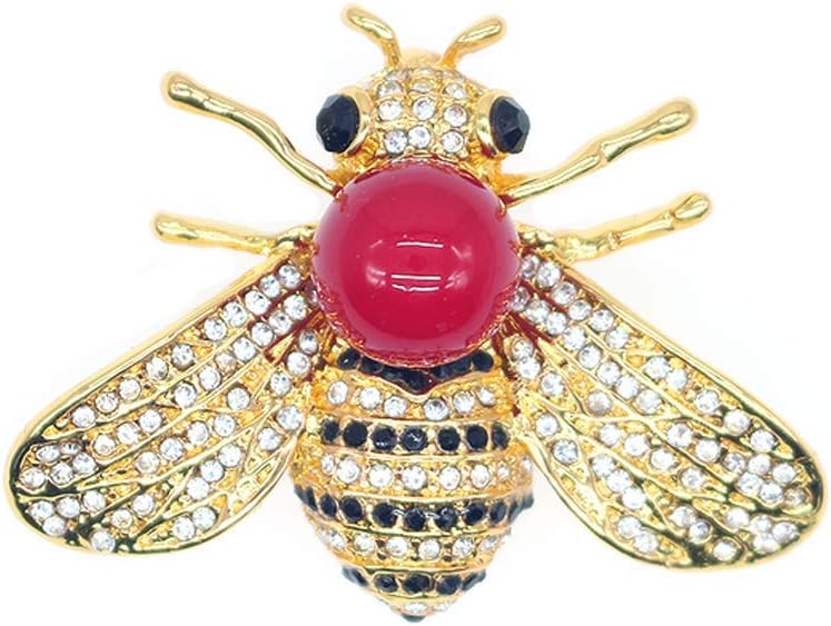 Honey Bee Brooches Crystal Insect Themed Bee Brooch Animal Fashion Shell Pearl Brooch Pin Gold Tone