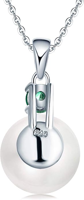 925 Sterling Silver Freshwater Cultured Pearl Pendant Necklace JO WISDOM Jewelry for Women,Girls