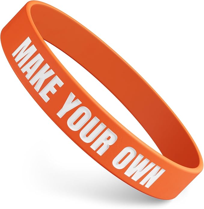 Custom Wristbands For Events, Fundraisers & Promotions | Add Text, Icons, & Logos | Bulk Rubber Bracelets | Classic 1/2” | 100% Silicone
