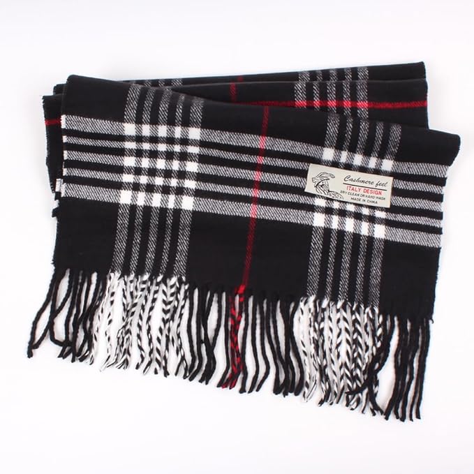 TZ Promise Tartan Plaid Cashmere Feel Classic Soft Luxurious Winter Scarf For Men Women