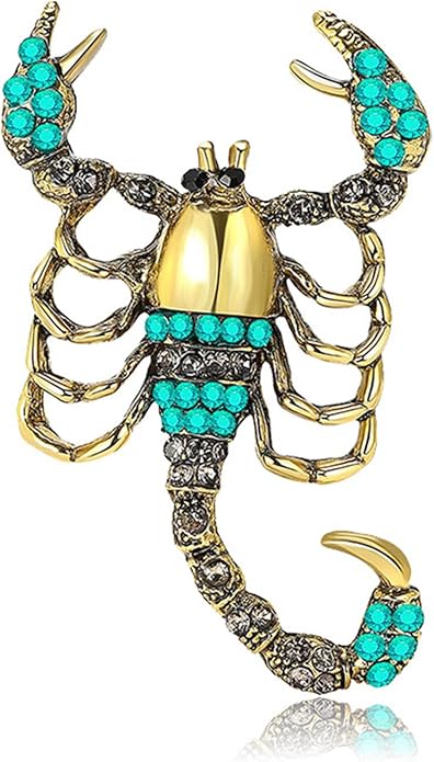 Dreuyet Rhinestone Scorpion Brooch Pin for Women Men Vintage Crystal Scorpion Brooches Punk Style Insect Animal Laple Pin Clothing Suits Accessories Christmas Birthday Jewelry