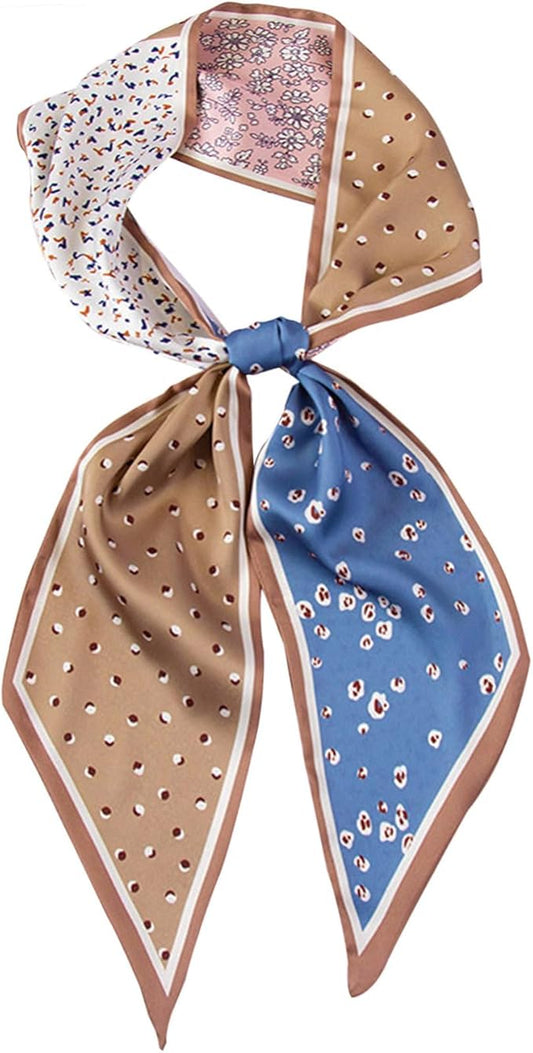 Hioyiwse Head Scarf Hair Neck Scarves For Women Purse Bag Scarfs For Handbags Silky Long Thin Satin Headscarf Fashion