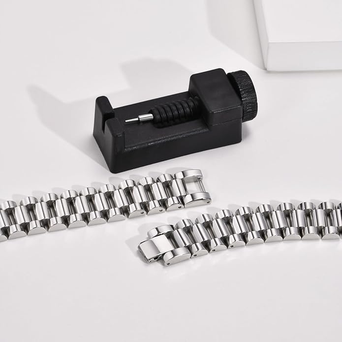 VNOX Masculine Watch Band Stainless Steel Link Bracelet Personalized Jewelry Gift for Men DAD Father Husband Boyfriend
