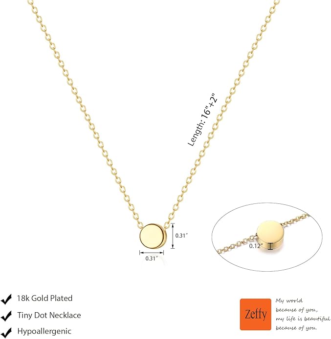 Zeffy Cute Heart Necklace 18k Gold/Silver Plated Tiny Heart Pendant Choker Necklaces Gold Love Heart Chain Necklace for Women Dainty Gold Jewelry Valentines Day Gifts for Women Girls Teen Girls