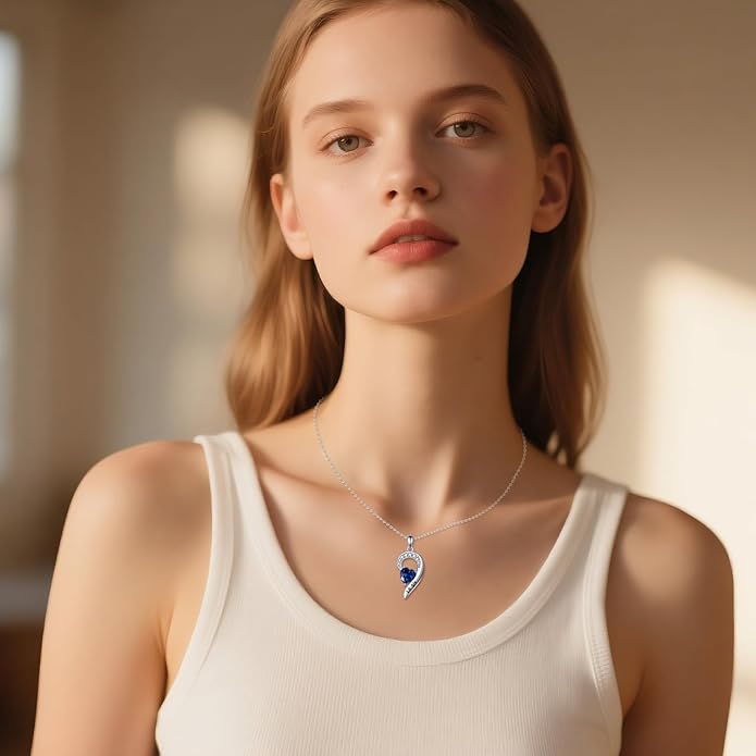 2pcs Sister Necklaces 925 Sterling Silver Good Friends Pendant Heart Jewelry Gifts for Women Friend Sister