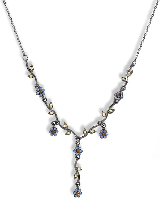Irregular Y2k Long Y-shaped Necklace with Zircon Inlaid Sparkling Brick Tassel Pendant Double-Layer Chain High-end Fashion Accessory Women's
