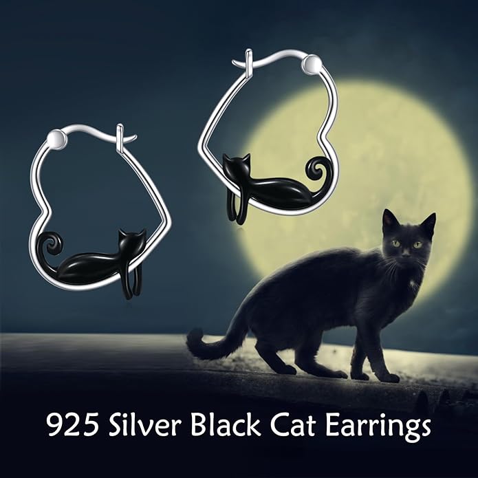 YFN Animal Earrings Sterling Silver Animal Heart Hoop Dangle Earrings Cute Jewelry Gifts for Women
