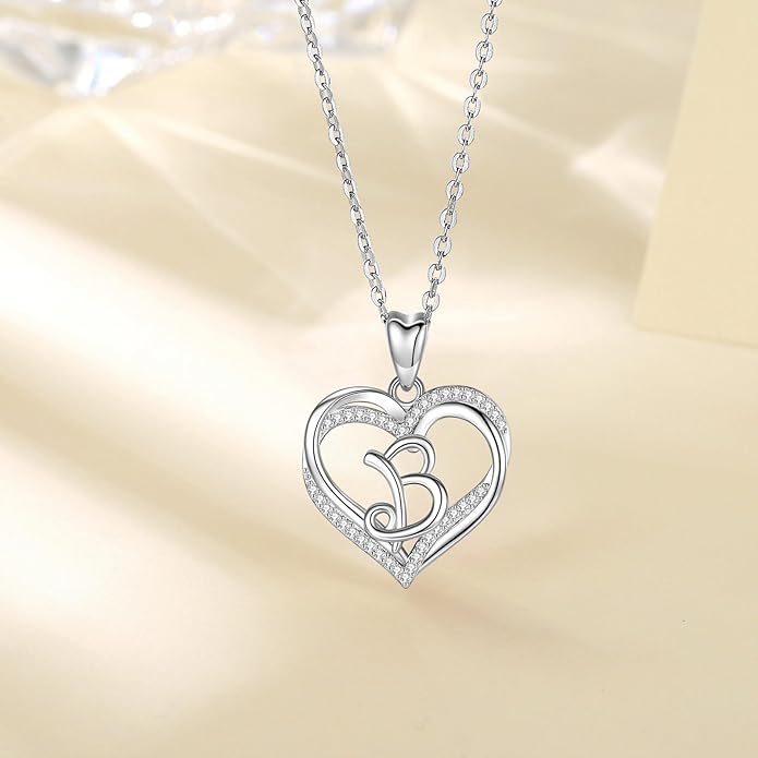 INFUSEU Unique Initial Necklaces for Women Girls Small Heart Letter Jewelry, Meaningful Personalized Gifts