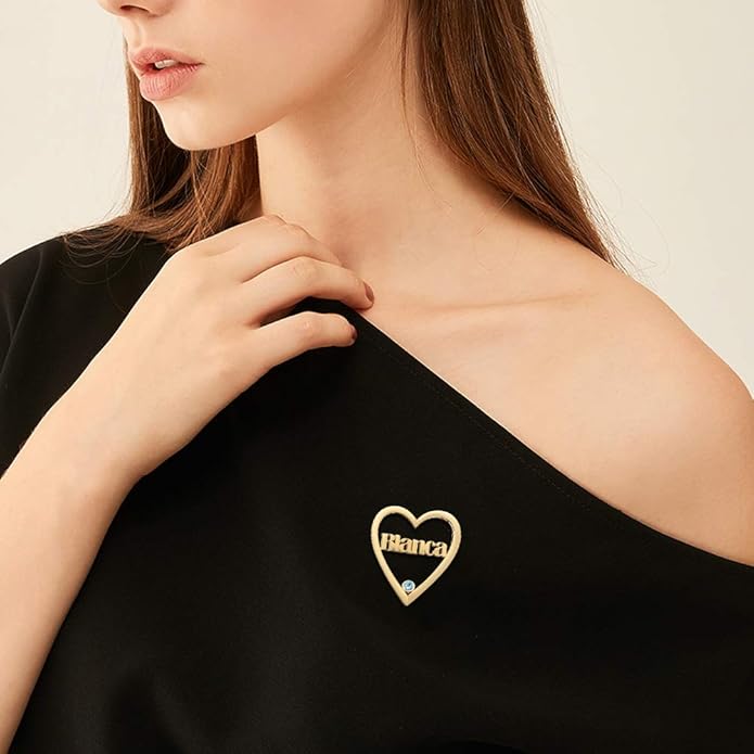 Albertband Name Brooch Pin Personalized Gifts for her Customized Name Brooch for Mother Women Fashion Pin Jewelry Christmas Gifts for mom