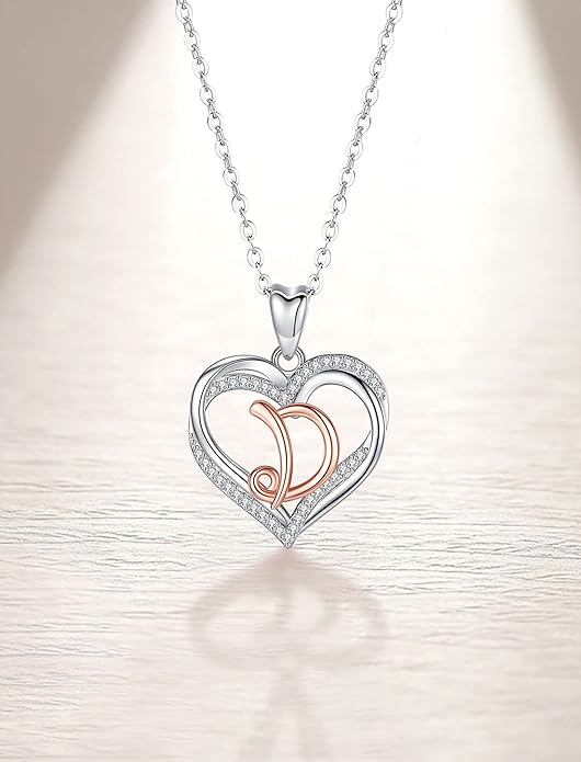 INFUSEU Unique Initial Necklaces for Women Girls Small Heart Letter Jewelry, Meaningful Personalized Gifts