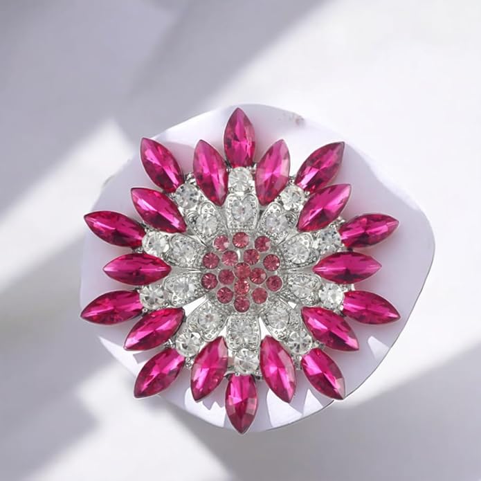 Rhinestone Large Flower Brooches Pins for Women Fashion Sparkly Crystal Sunflower Statement Brooch Unique Wedding Party Suit Dress Jewelry Accessories