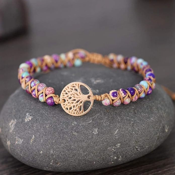 ZOSOJONA Boho Handmade Natural Stone Wrap Bracelets Turquoises Crystal Beads Bracelet Jewelry