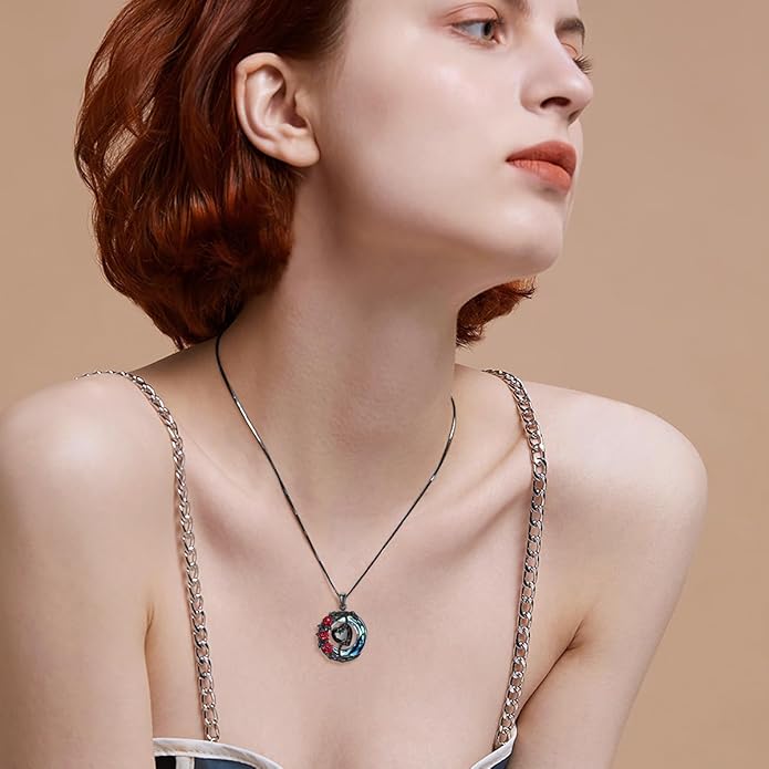 TOUPOP Christmas Gifts Birthstone Necklace 925 Sterling Silver Moon and Star Pendant with Blue Crystal Celtic Moon Jewelry Birthday Gifts for Women Mom Wife Her Daughter
