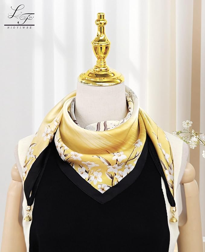 Hioyiwse Satin Bandanas Head Scarf For Women Hair Scarves Accessories Lightweight Fashion Wrap Neck Silk Sleeping Headscarf