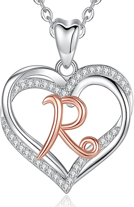 INFUSEU Unique Initial Necklaces for Women Girls Small Heart Letter Jewelry, Meaningful Personalized Gifts