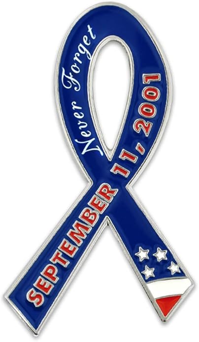 PinMart's 9/11 September 11th Patriotic Twin Towers Lapel Pin – 9/11 Memorabilia and Pentagon Remembrance – Commemorative Enamel Pins for Veterans, Events, Backpacks, Hats - Single or Bulk Packs